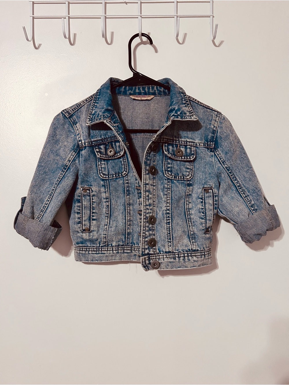 Highway Jeans Light Blue Acid Wash Cropped Denim Jacket